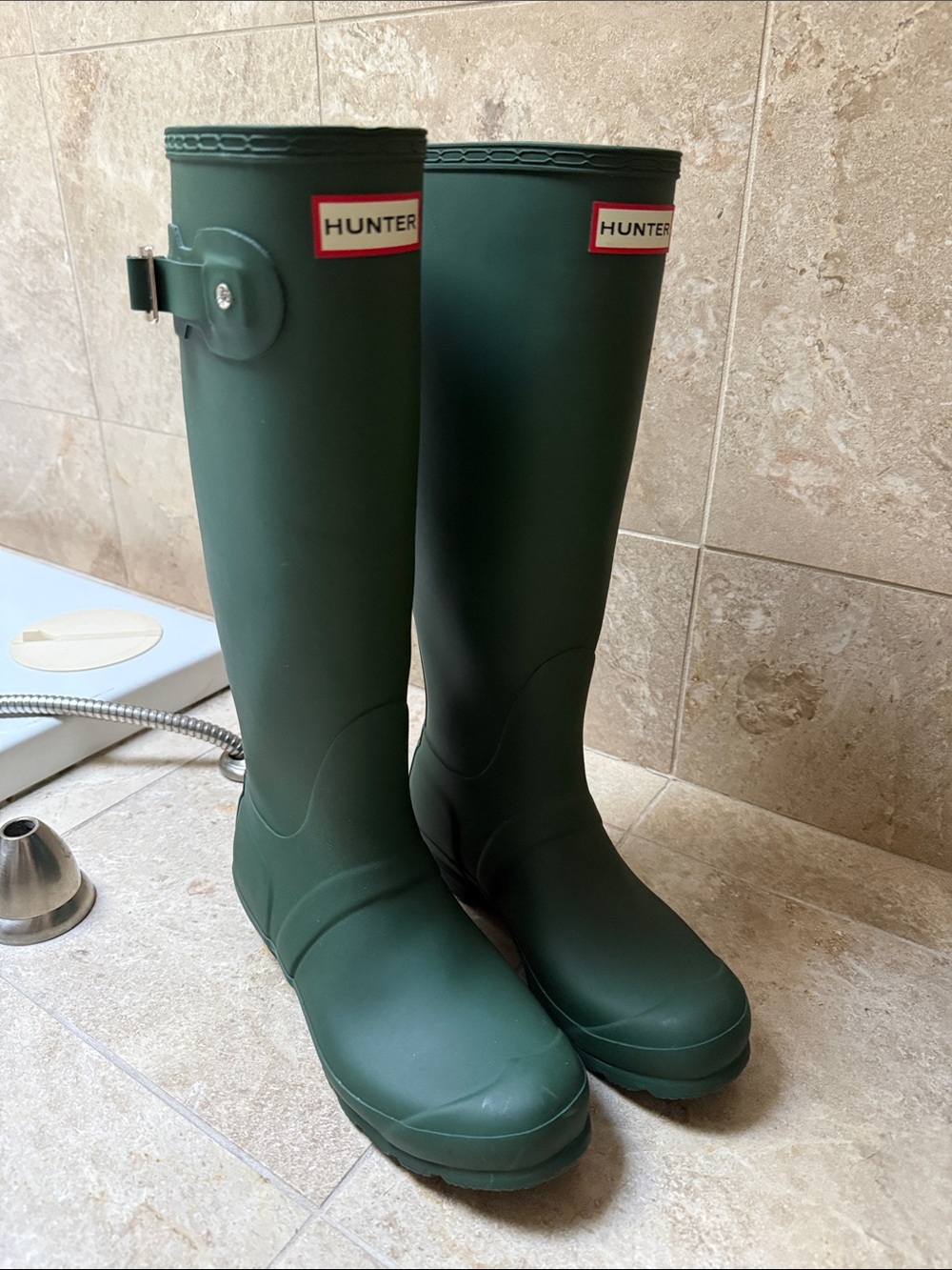 Hunter Dark Green Tall Gloss Rain Boots